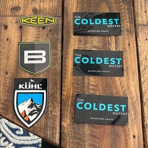 LOT SET of 6 STICKERS Set with KEEN, KÜHL, and The Coldest Water Logos NEW GUC